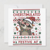 Grappige Kerstmis Overstuur & Feestelijk Af Wasbee Feestdagenkaart (Voorkant)