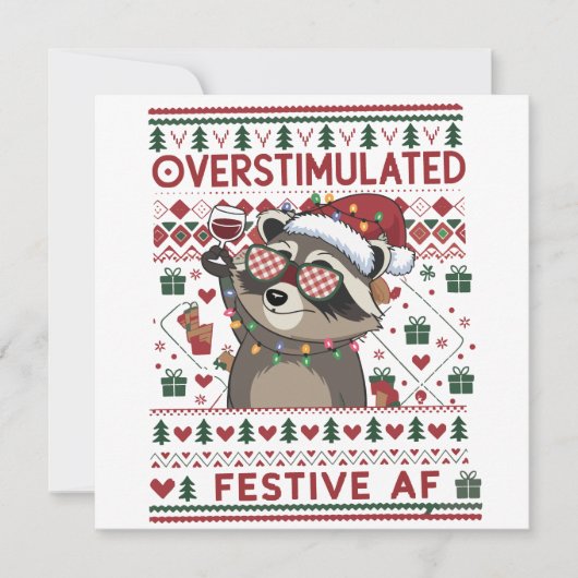 Grappige Kerstmis Overstuur & Feestelijk Af Wasbee Feestdagenkaart (Voorkant)