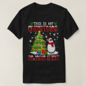grappige kerstmis pajama penguin kersttree wint t-shirt (Design voorkant)