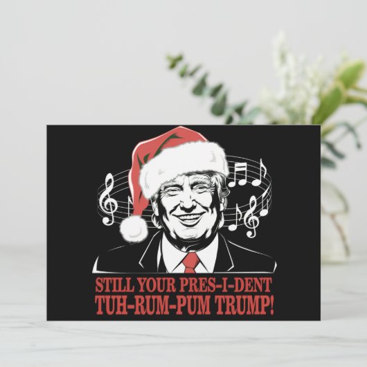 Grappige Kerstmis President Trump Pyjama Lelijke K Feestdagenkaart (Staand voorkant)