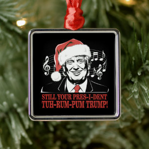 Grappige Kerstmis President Trump Pyjama Lelijke K Metalen Ornament
