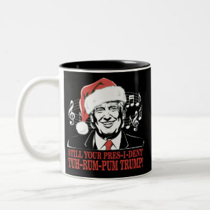 Grappige Kerstmis President Trump Pyjama Lelijke K Tweekleurige Koffiemok