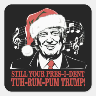 Grappige Kerstmis President Trump Pyjama Lelijke X Vierkante Sticker