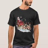Grappige Kerstmis Pug Honden Liefhebber Kerstmis T-shirt (Voorkant)