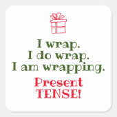 Grappige Kerstmis Pun | Vakantie Grammatica Humor Vierkante Sticker (Voorkant)