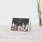 Grappige Kerstmis pyjama familie dank u kaart (Voorkant)