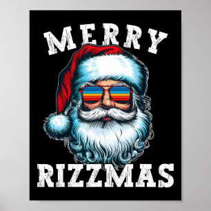 Grappige Kerstmis Rizz Meme Prettig Rizzmas Voor T Poster