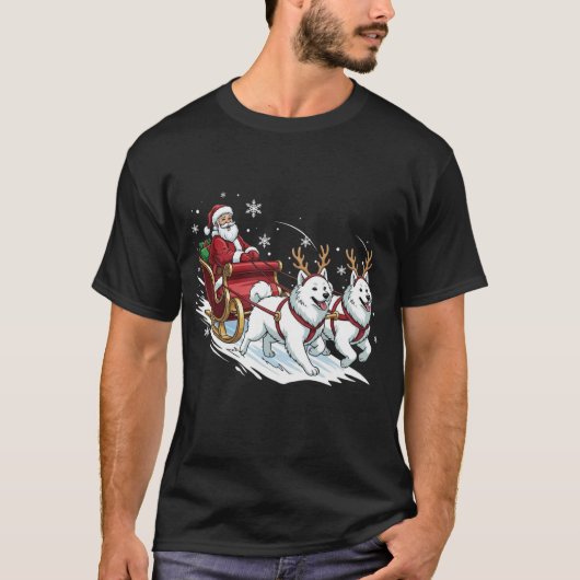 Grappige Kerstmis Samojeed Honden Liefhebber Kerst T-shirt (Voorkant)