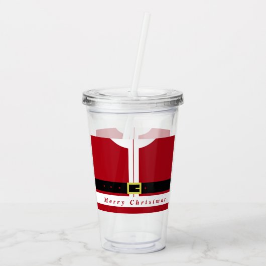 Grappige Kerstmis Santa Acryl Tumbler Acryl Drinkbeker (Achterkant)