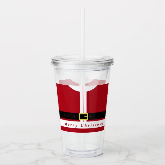 Grappige Kerstmis Santa Acryl Tumbler Drinkbeker (Voorkant)