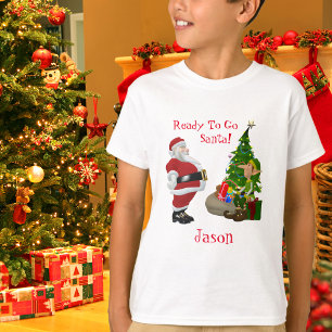 Grappige Kerstmis Santa Elf Kindernaam T-shirt