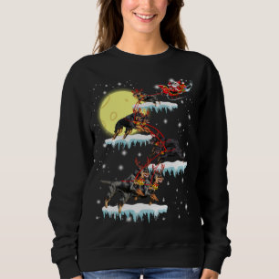 Grappige Kerstmis Santa Riding Rottweiler Rendier Trui
