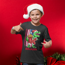 Grappige Kerstmis Santa T Rex Tyrannosaurus Xmas T-shirt