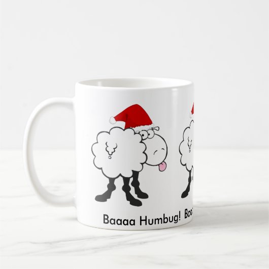 grappige kerstmis - schaap bah humbug - mok (Links)