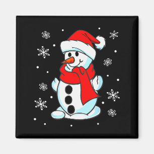 Grappige Kerstmis Sneeuwman T-shirt Schattige Kers Magneet