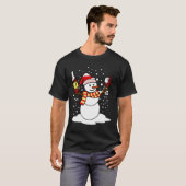 Grappige Kerstmis Sneeuwman Wijncadeau voor wijnli T-shirt (Voorkant volledig)