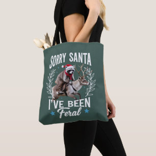 Grappige Kerstmis Sorry Santa Ik Ben een Wilde Was Tote Bag