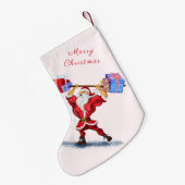 Grappige Kerstmis Stocking Bodybuilder Santa Claus Kleine Kerstsok (Achterkant (Hangend))