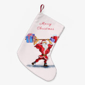 Grappige Kerstmis Stocking Bodybuilder Santa Claus Kleine Kerstsok (Voorkant (Hangend))