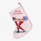 Grappige Kerstmis Stocking Bodybuilder Santa Gift Kleine Kerstsok (Achterkant (Hangend))