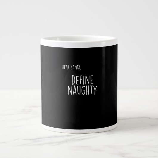 Grappige Kerstmis Stoute Nette Kerstman Checklist Grote Koffiekop (Voorkant)