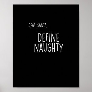 Grappige Kerstmis Stoute Nette Kerstman Checklist Poster
