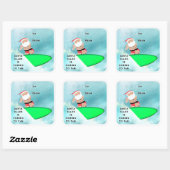 Grappige Kerstmis Strand Cadeautags Vierkante Sticker (Vel)