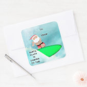 Grappige Kerstmis Strand Cadeautags Vierkante Sticker (Envelop)