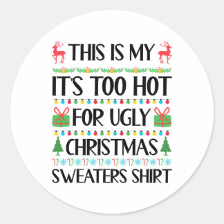 Grappige Kerstmis Te Heet Lelijke Kerst Truien Vro Ronde Sticker