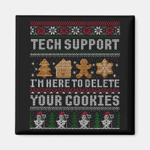 Grappige Kerstmis Tech Ondersteuning Computer T-sh Magneet