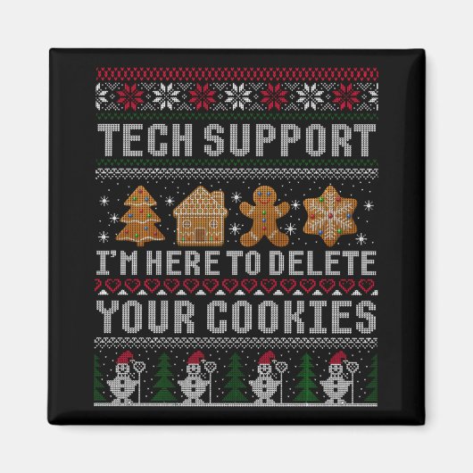Grappige Kerstmis Tech Ondersteuning Computer T-sh Magneet (Voorkant)