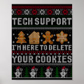 Grappige Kerstmis Tech Support Computer T-shirt Poster (Voorkant)