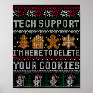 Grappige Kerstmis Tech Support Computer T-shirt  Poster