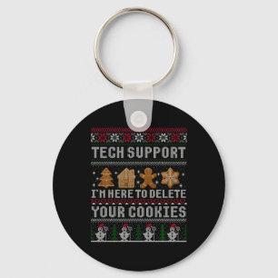 Grappige Kerstmis Tech Support Computer T-shirt Sleutelhanger