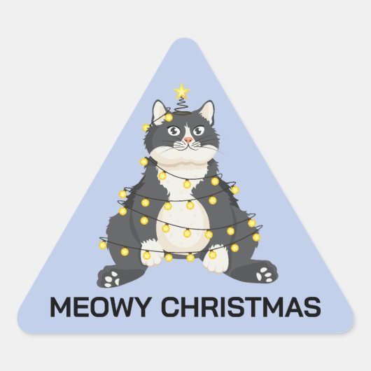 Grappige Kerstmis Tuxedo Kat Dierenliefhebber Sticker (Voorkant)