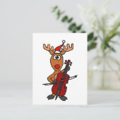 Grappige Kerstmis van de Cello van het Rendier Feestdagenkaart (Staand voorkant)
