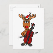 Grappige Kerstmis van de Cello van het Rendier Feestdagenkaart (Voorkant / Achterkant)