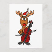 Grappige Kerstmis van de Cello van het Rendier Feestdagenkaart (Voorkant)