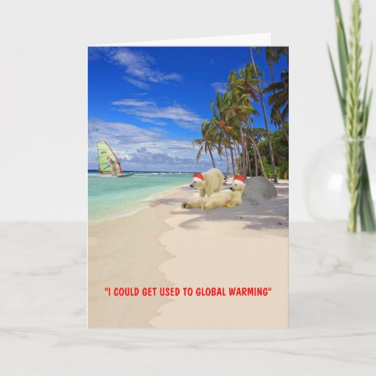 Grappige Kerstmis van de Ijsbeer Feestdagen Kaart (Voorkant)