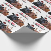 Grappige Kerstmis van Mooey van Koeien Cadeaupapier (Hoek)