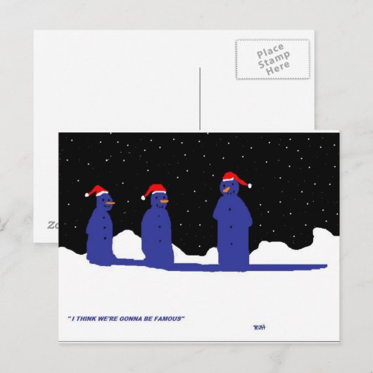 GRAPPIGE KERSTMIS VAN SNEEUWMANNEN FEESTDAGENKAART (Voorkant / Achterkant)