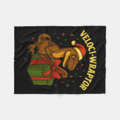 Grappige Kerstmis Velociraptor Grappen Veloci-wrap Fleece Deken (Voorkant (Horizontaal))