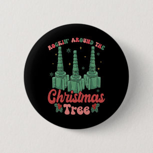 Grappige Kerstmis Verpleegster Ademhalingstherapeu Ronde Button 5,7 Cm