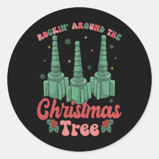 Grappige Kerstmis Verpleegster Ademhalingstherapeu Ronde Sticker