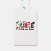 Grappige Kerstmis Verpleegster Crew Rendier Santa  Cadeaulabel (Voorkant)