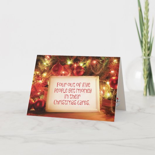 "Grappige Kerstmis vier van de van Vijf Mensen" Feestdagen Kaart (Voorkant)