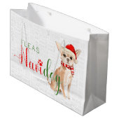 Grappige Kerstmis Vlooien Navidog Chihuahua Groot Cadeauzakje (Voorkant Gekanteld)