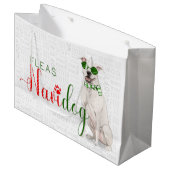 Grappige Kerstmis Vlooien Navidog met Pit Bull Groot Cadeauzakje (Voorkant Gekanteld)