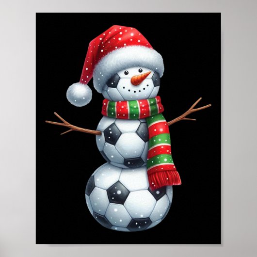 Grappige Kerstmis Voetbal Bills Sneeuwman Poster (Voorkant)