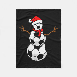 Grappige Kerstmis Voetbal Kerstman Sneeuwman Fleece Deken